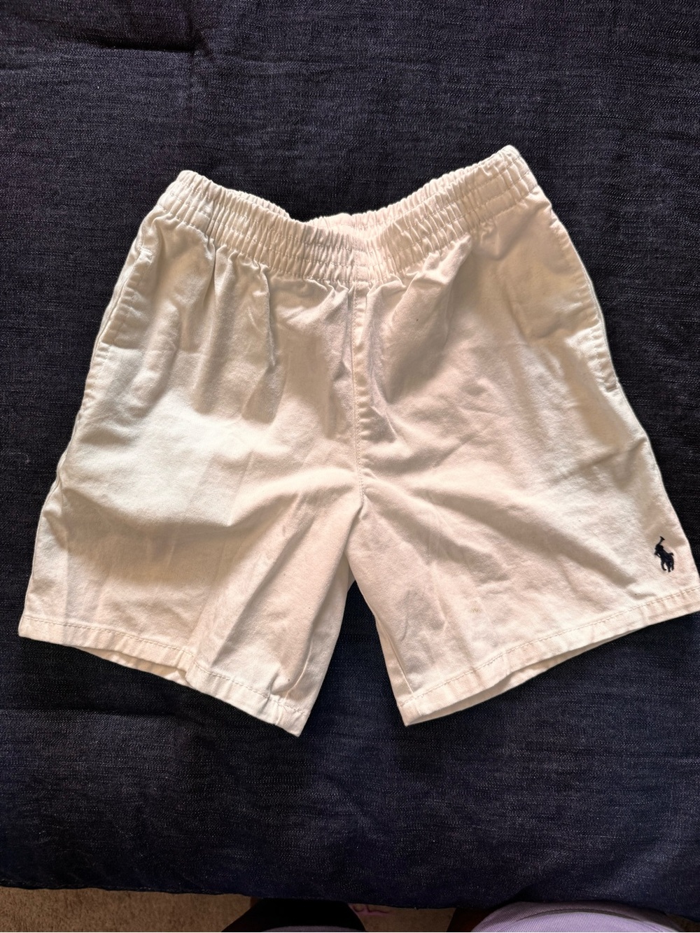 Ralph Lauren Boys White Elastic-Waist Cotton Shorts (size 5)